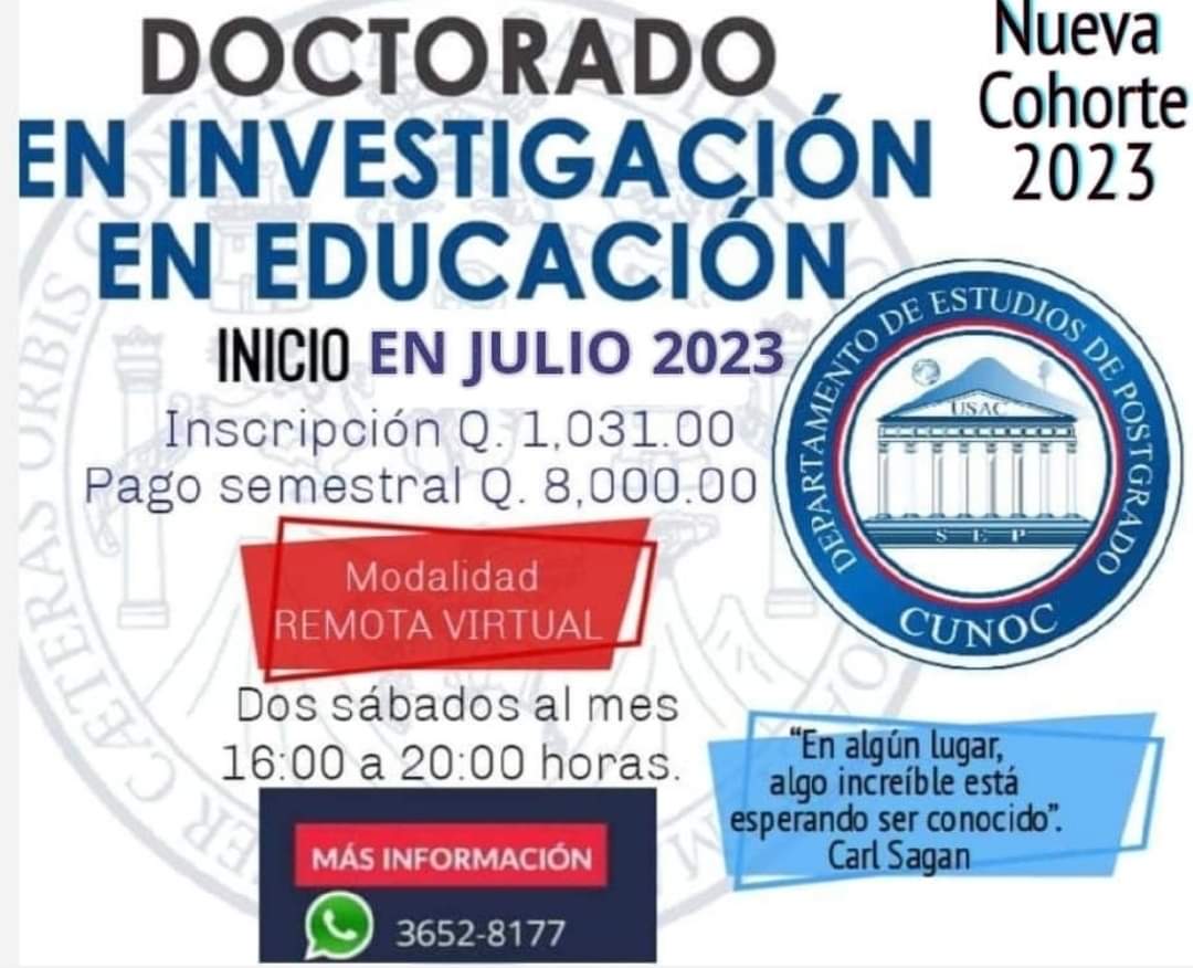 Últimos Días de Inscripción a Doctorado en Investigación en Educación 2023