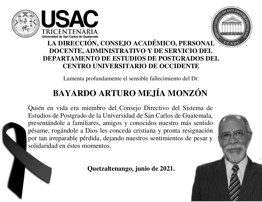 Esquela Dr Bayardo Arturo Mejía Monzón