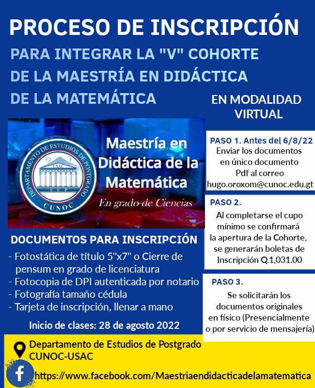 Cohorte 2022 de Maestría en Didáctica de la Matemática