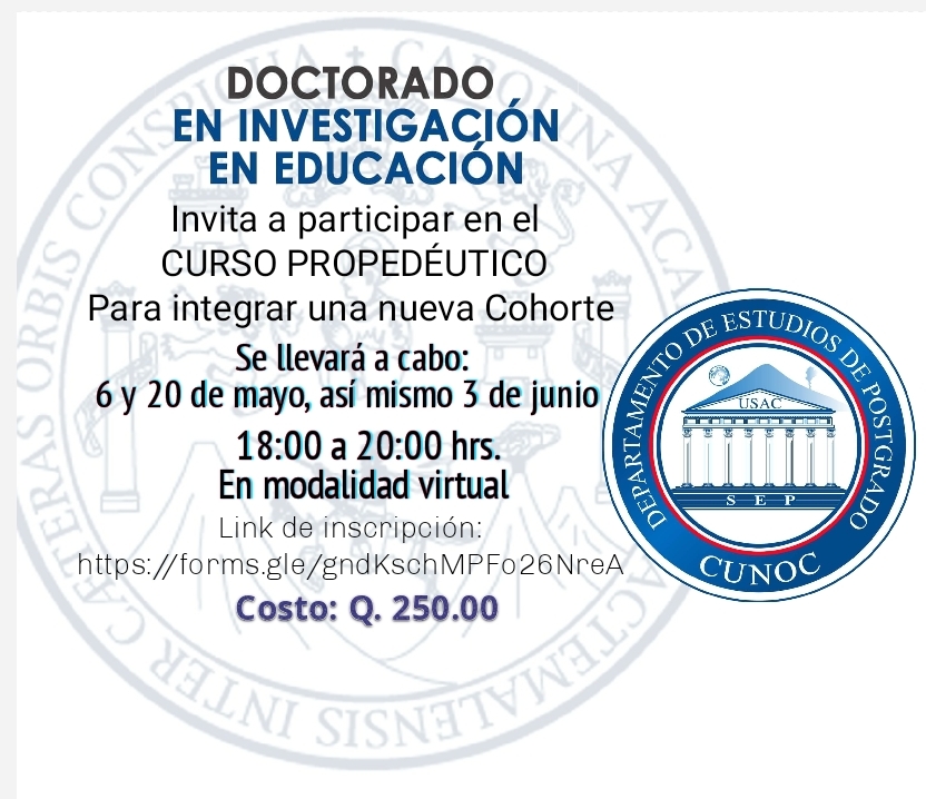Propedéutico de Doctorado en Investigación en Educación cohorte 2023