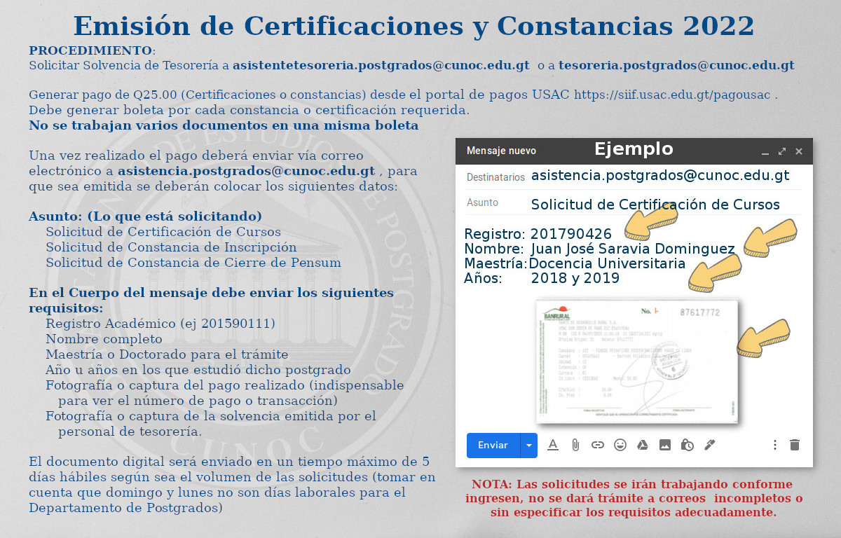 Emisión de Certificaciones y Constancias 2022