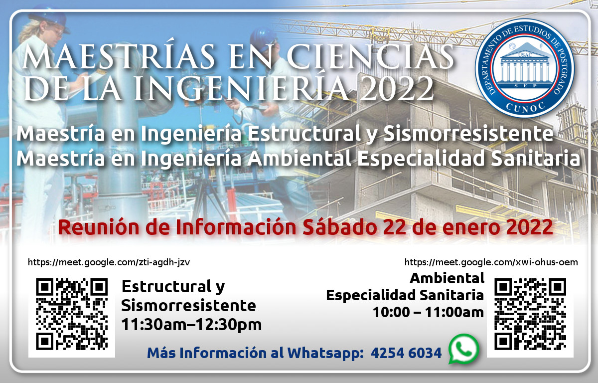 Reunión Informativa para Maestrías de Ingeniería 2022