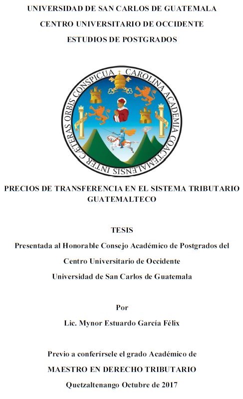 PRECIOS DE TRANSFERENCIA EN EL SISTEMA TRIBUTARIO GUATEMALTECO