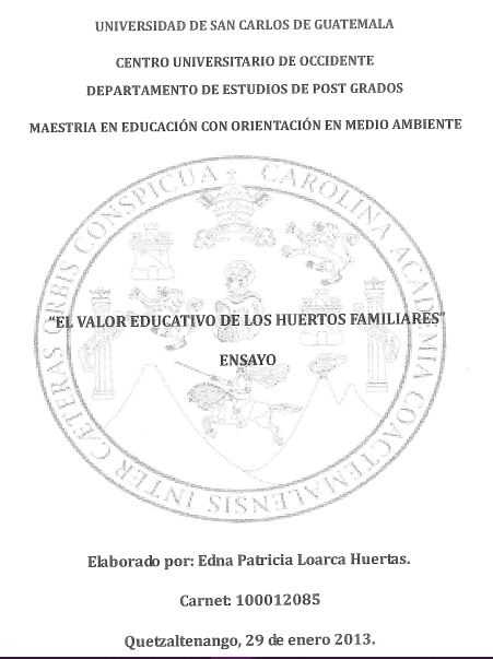 EL VALOR EDUCATIVO DE LOS HUERTOS FAMILIARES