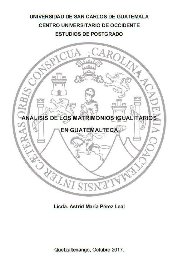 ANÁLISIS DE LOS MATRIMONIOS IGUALITARIOS EN GUATEMALTECA