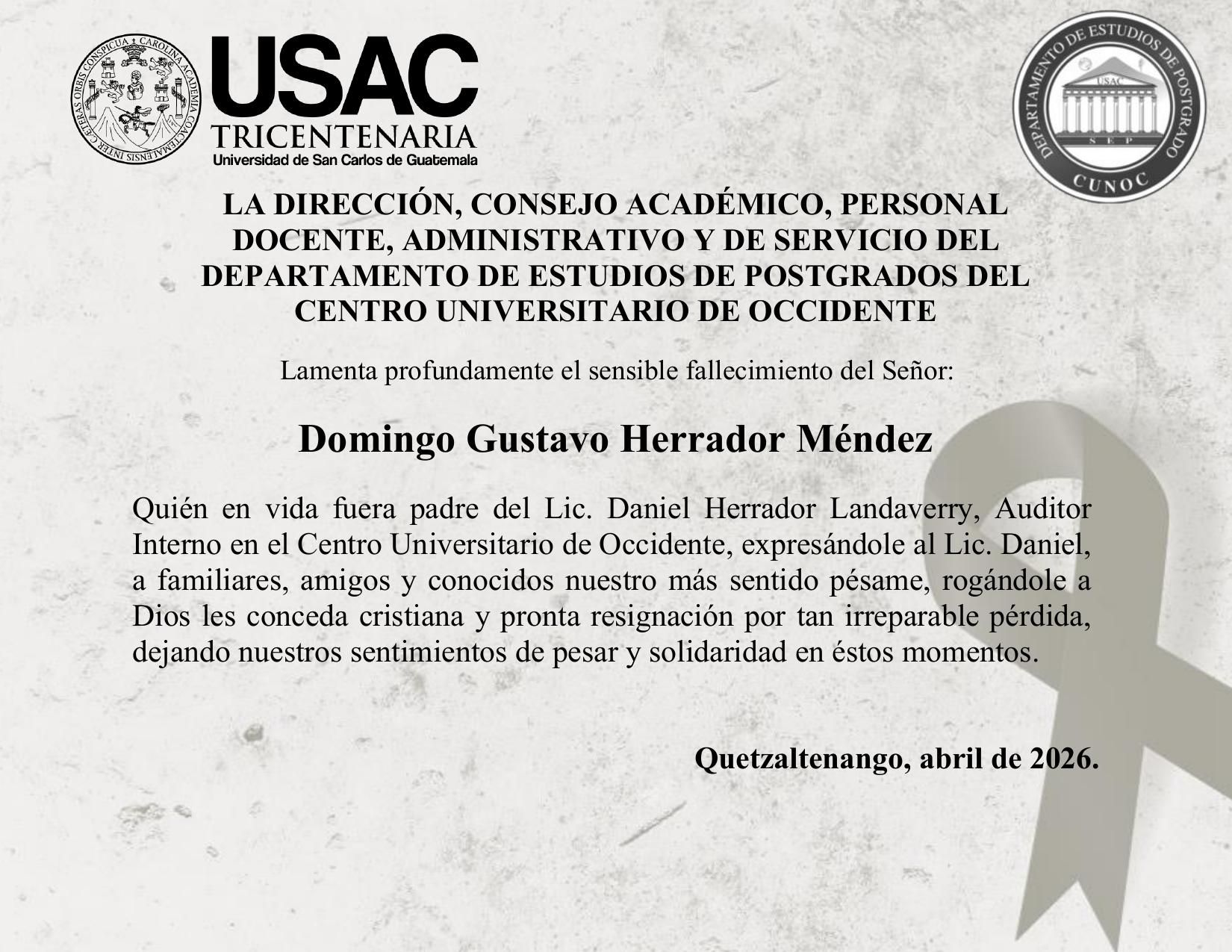 Esquela Domingo Herrador