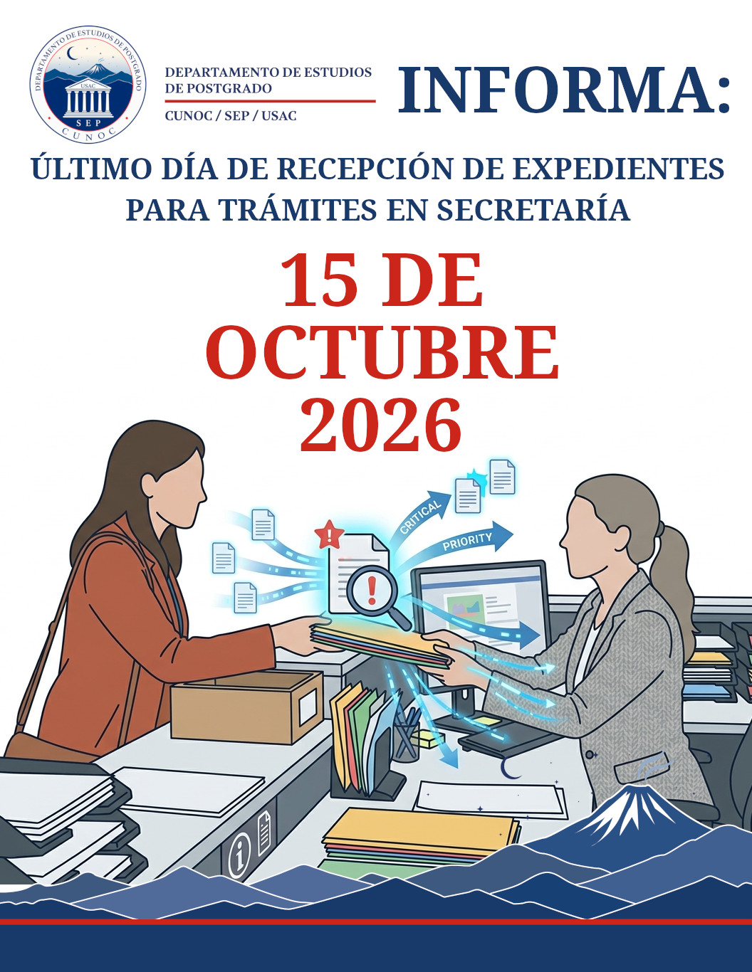 Último día de Recepción Expedientes en Secretaría 2026