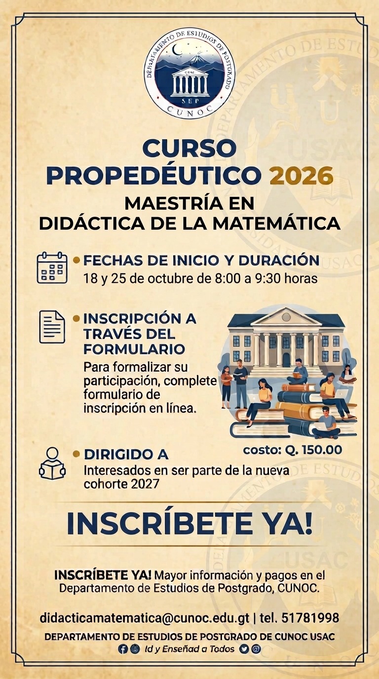 Propedéutico para Maestría en Didáctica de la Matemática 2026
