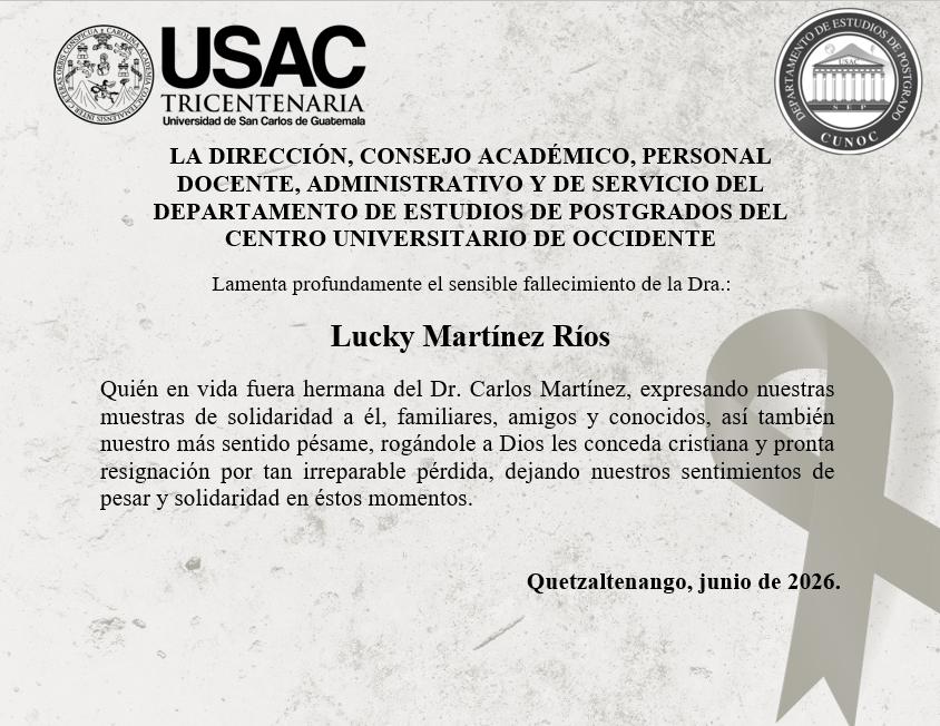 Esquela Dra. Lucky Martinez