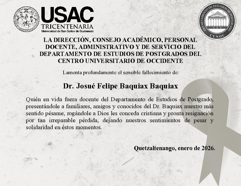 Esquela Dr. Josué Felipe Baquiax