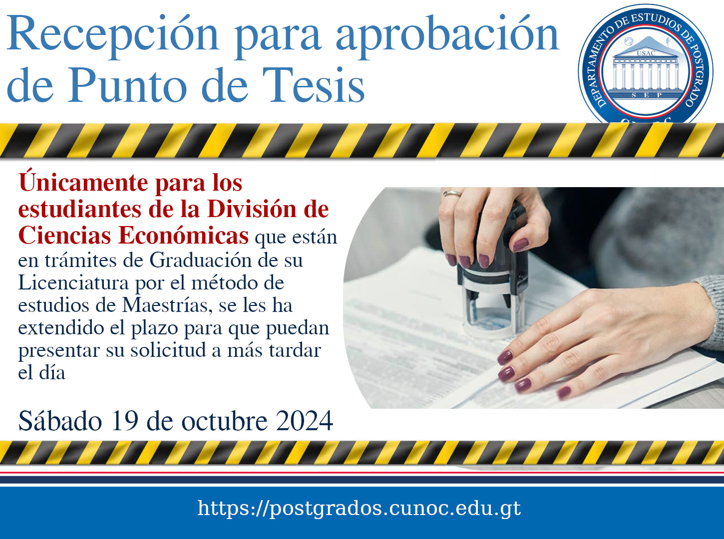 Recepción para aprobación de Punto de Tesis