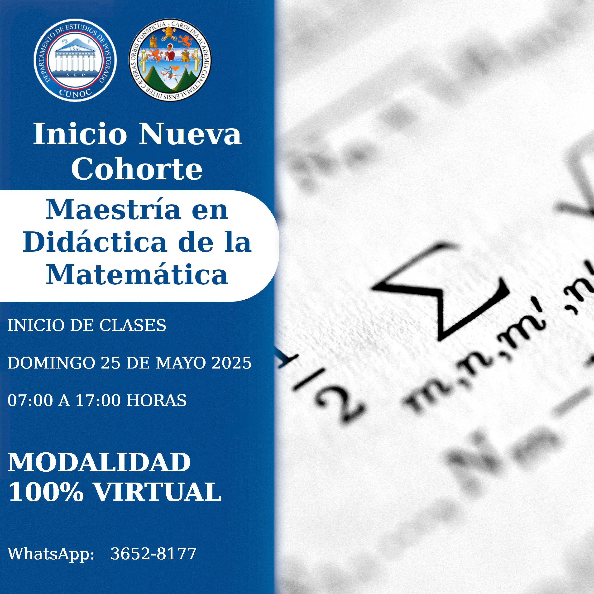 Nueva Cohorte Maestría en Didáctica de la Matemática 2025
